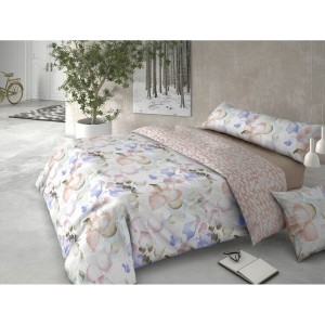 Parure de couette Pierre Cardin HOJARASCA Rose Lit king size 4 Pièces