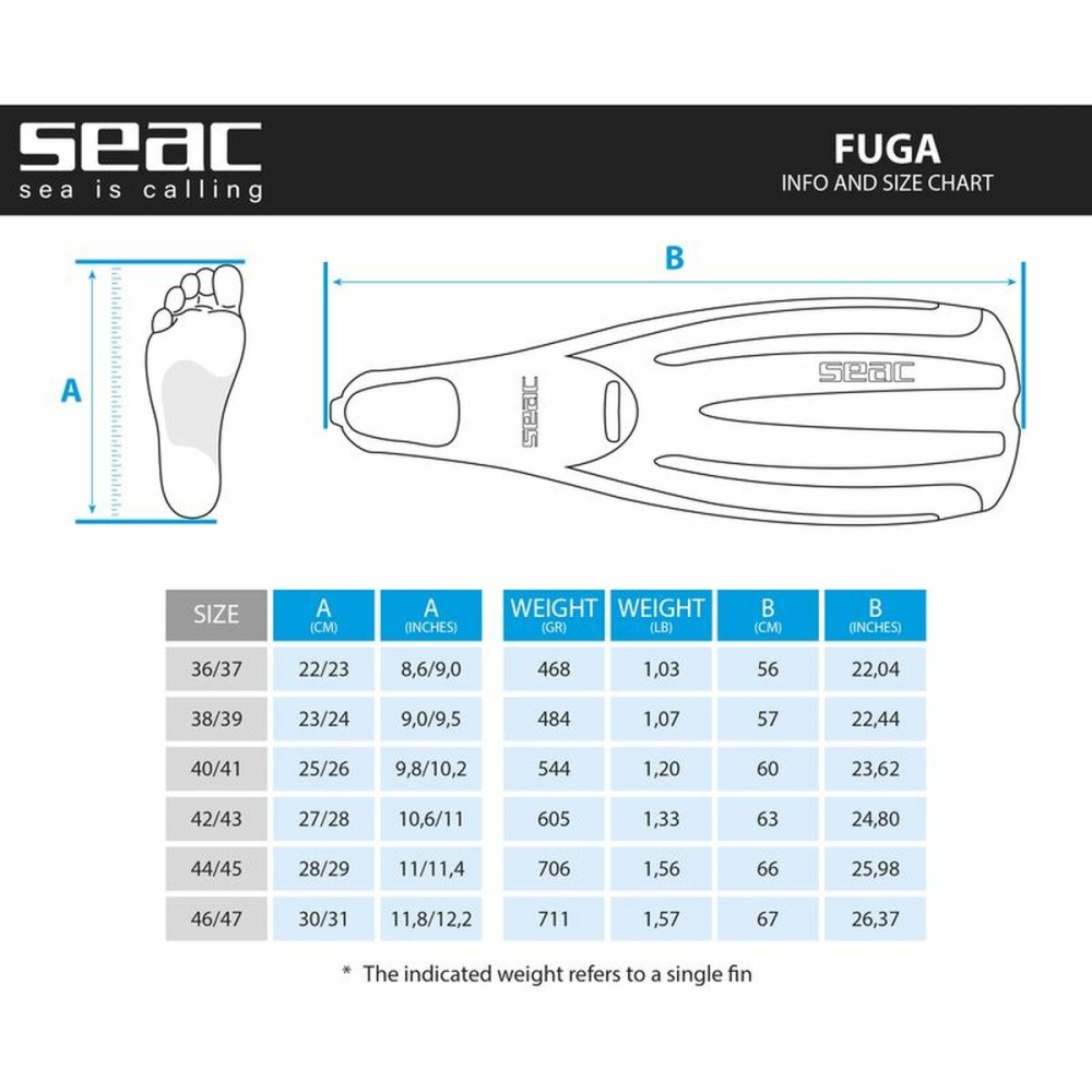 Snorkel Fins Seac Fuga  White