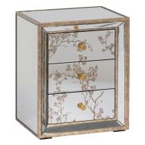 Nachttisch CHLOE Gold Spiegel Kristall Holz MDF 49 x 40 x 60 cm