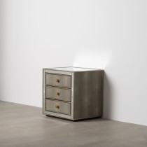 Nightstand CHLOE Golden Mirror Crystal MDF Wood 51 x 41 x 51 cm