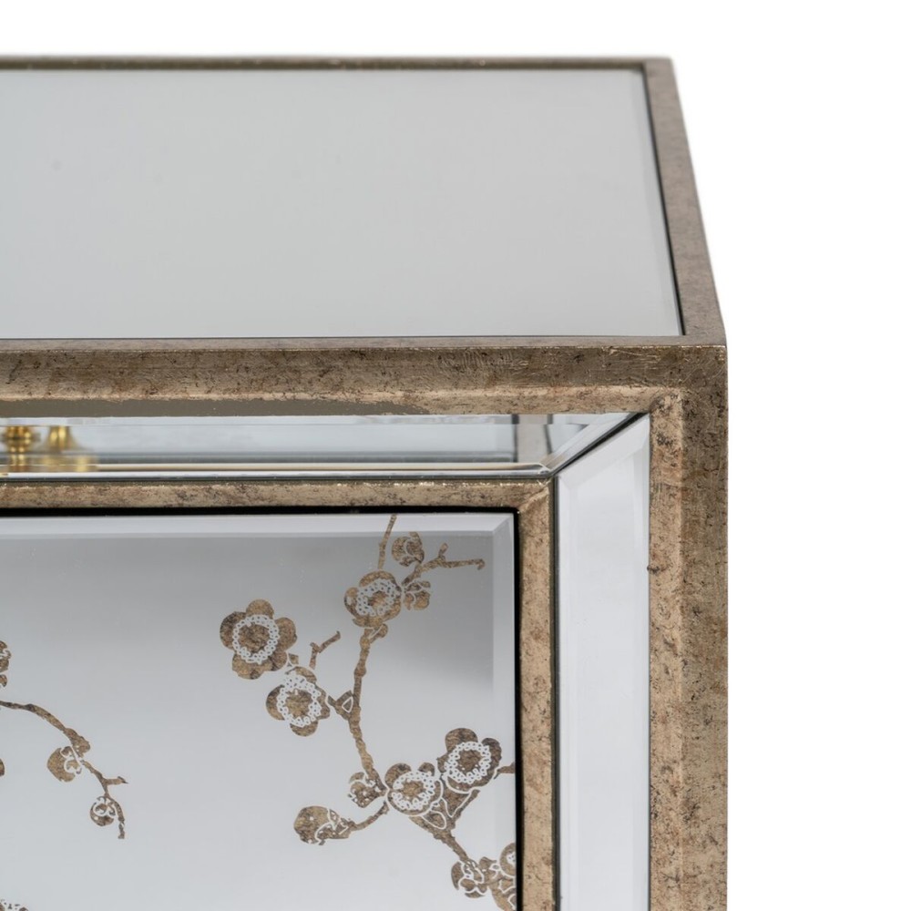 Nightstand CHLOE Golden Mirror Crystal MDF Wood 49 x 40 x 60 cm