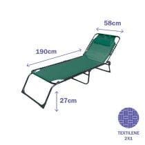 Sun-lounger Marbueno Green 190 x 27 x 58 cm