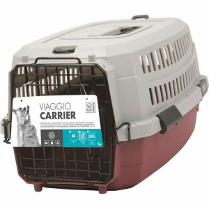 Cage de Transport MPETS Gris Bordeaux 58,4 x 38,7 x 33 cm