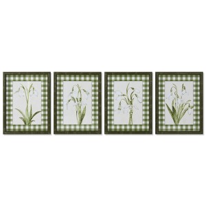 Cadre Home ESPRIT Vert Beige Shabby Chic Plantes botaniques 30 x 2,5 x 40 cm (4 Unités)