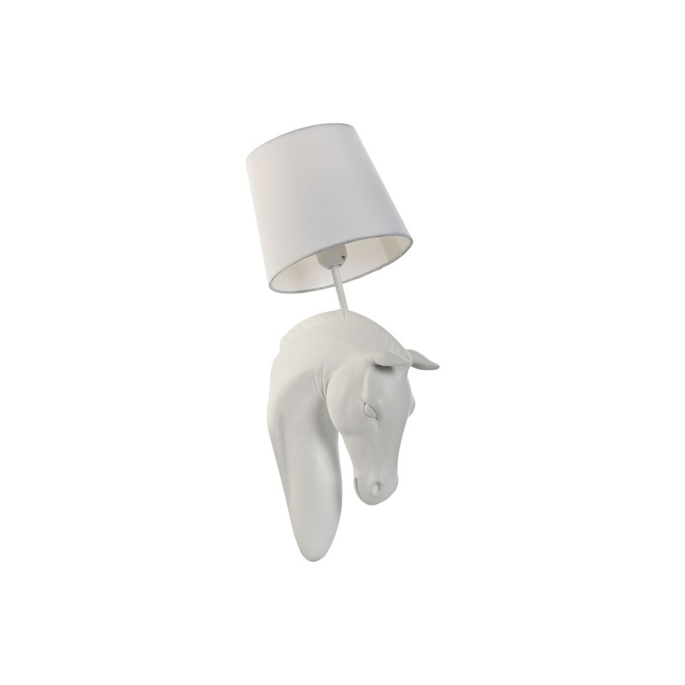 Wandleuchte Home ESPRIT Weiß 50 W Moderne Pferd Antiker Finish 220 V 18 x 21,5 x 50,5 cm