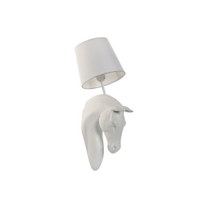 Wandleuchte Home ESPRIT Weiß 50 W Moderne Pferd Antiker Finish 220 V 18 x 21,5 x 50,5 cm