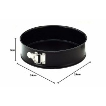 Springform Pan Ibili 820124 Steel Ø 24 x 6,5 cm Black Circular