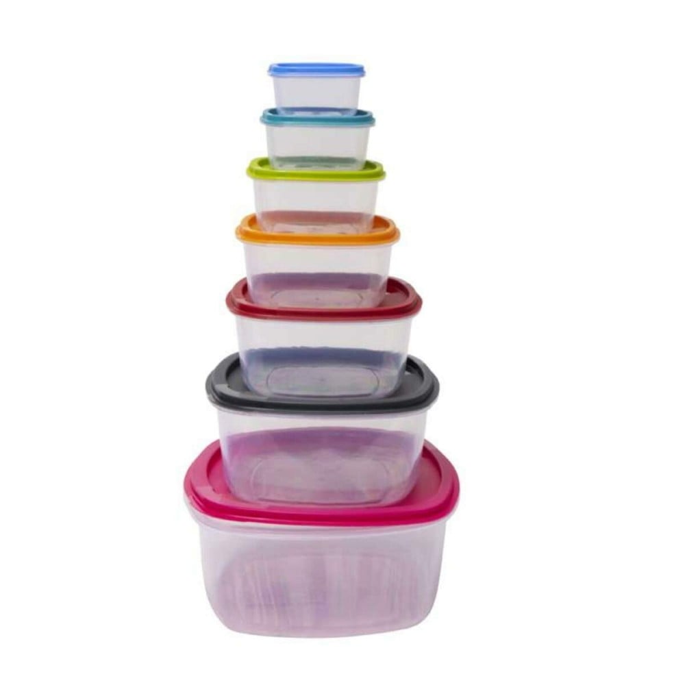 Set of Stackable Hermetically-sealed Kitchen Containers Excellent Houseware 911000160 7 Units