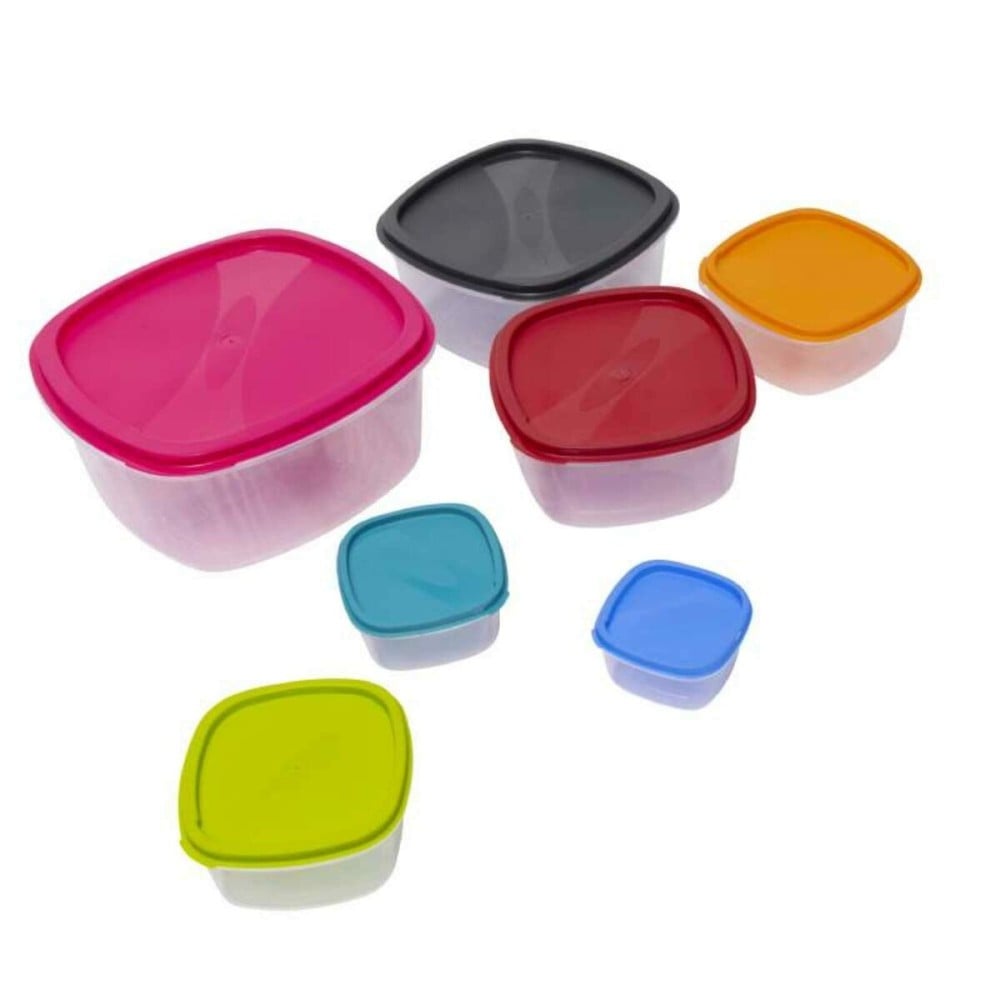 Set of Stackable Hermetically-sealed Kitchen Containers Excellent Houseware 911000160 7 Units