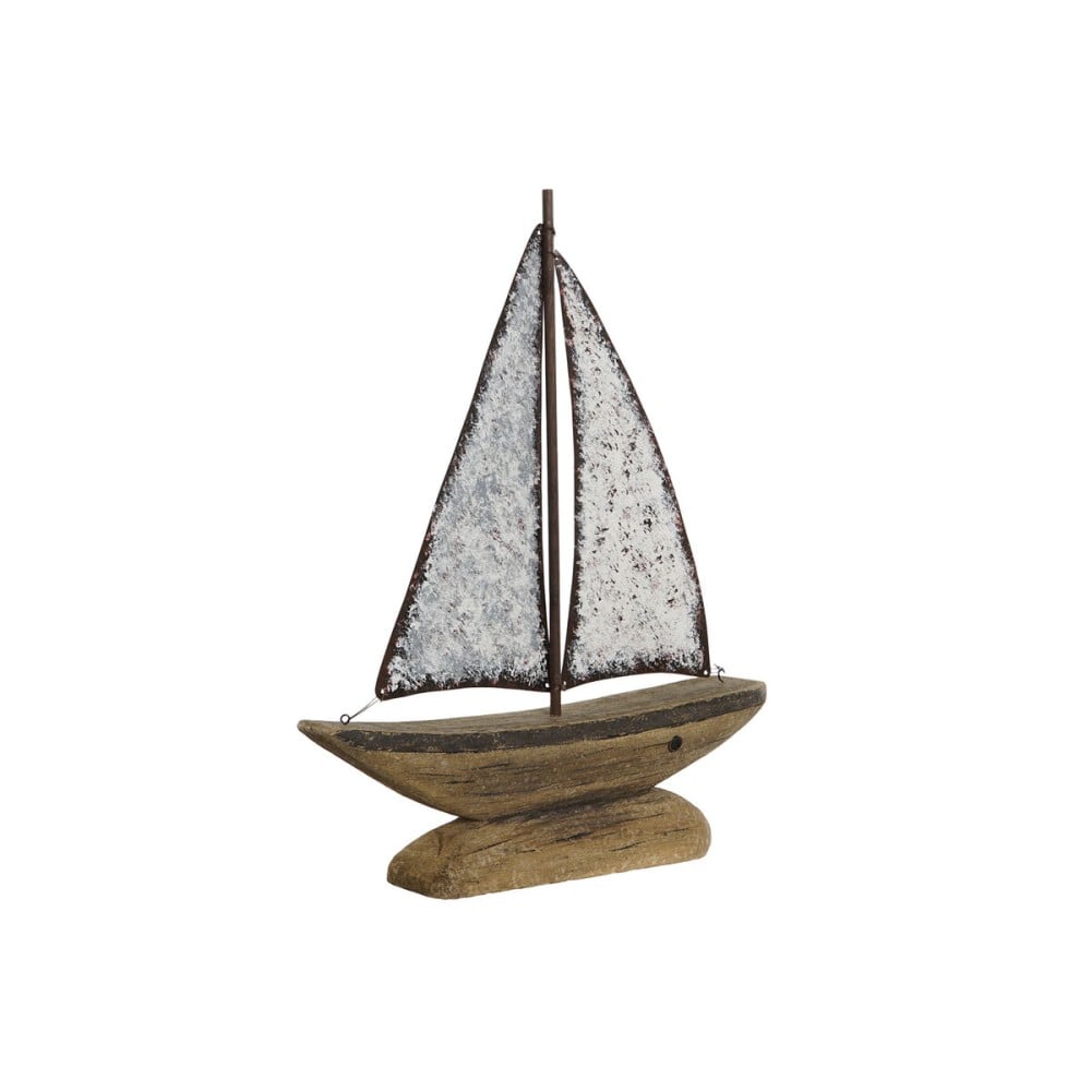 Deko-Figur Home ESPRIT Weiß natürlich Segelboot Antiker Finish 35,3 x 8 x 46,5 cm