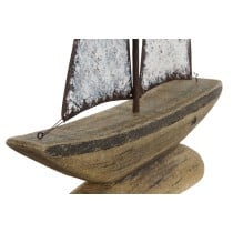 Deko-Figur Home ESPRIT Weiß natürlich Segelboot Antiker Finish 35,3 x 8 x 46,5 cm