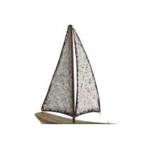 Deko-Figur Home ESPRIT Weiß natürlich Segelboot Antiker Finish 35,3 x 8 x 46,5 cm