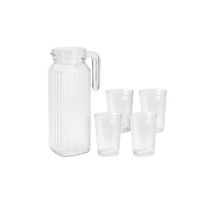 Jug and glasses set Excellent Houseware ye9000500 200 ml 1,1 L (5 Pieces)