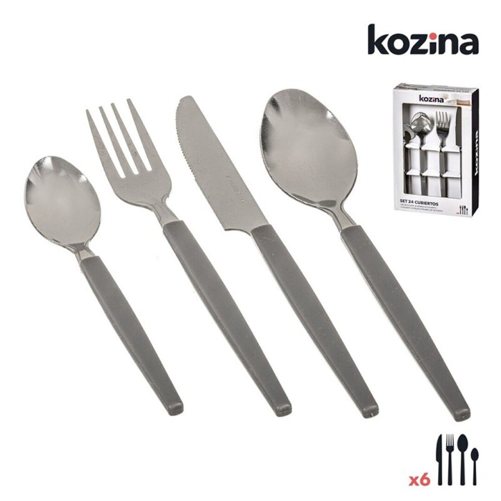 Couverts Kozina Gris Acier 24 Pièces