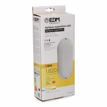 Wandleuchte EDM 32448 Weiß Kunststoff F 18 W 120 W 1820 Lm Bewegungsmelder Lichtsensor Oval (4000 K)