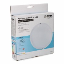 Wandleuchte EDM 32447 Weiß Kunststoff F 18 W 120 W 1820 Lm Bewegungsmelder Lichtsensor rund (6400 K)