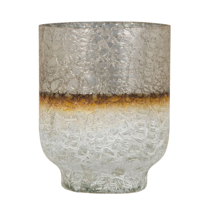 Vase Crystal Golden White 15 x 15 x 19 cm