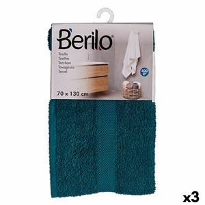 Badetuch Berilo 89674 Blau 80 % Baumwolle 20 % Polyester 70 x 130 cm (3 Stück)