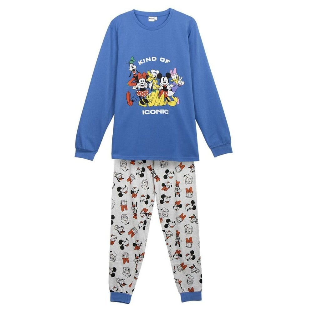 Schlafanzug Mickey Mouse Blau (Erwachsene)