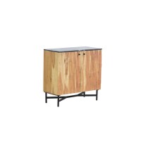 Buffet Home ESPRIT Noir Naturel Marbre Acacia 88 x 40 x 85 cm