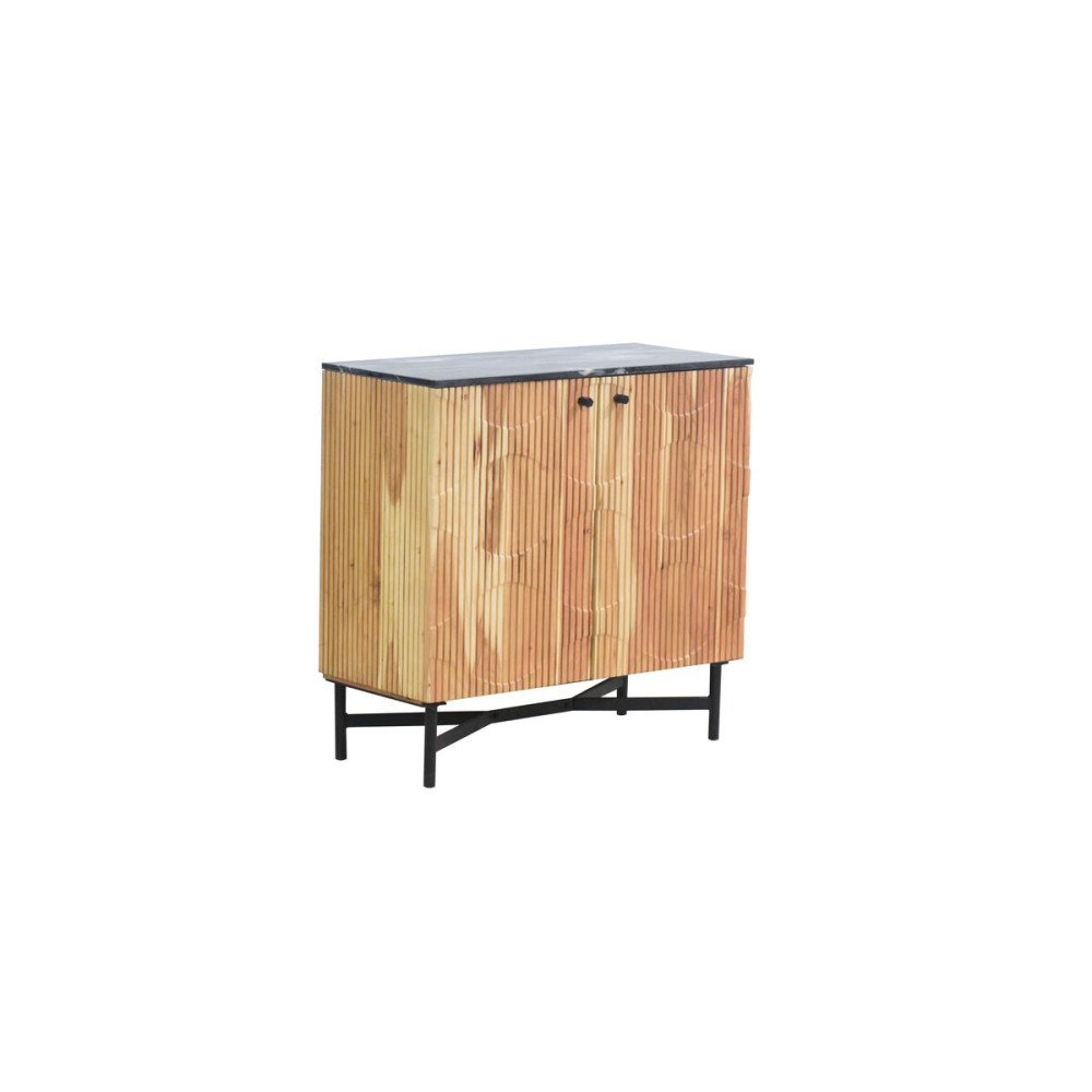 Buffet Home ESPRIT Noir Naturel Marbre Acacia 88 x 40 x 85 cm