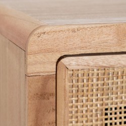 Konsolentisch mit Schubladen HONEY 80 x 40 x 82 cm natürlich Holz Rattan