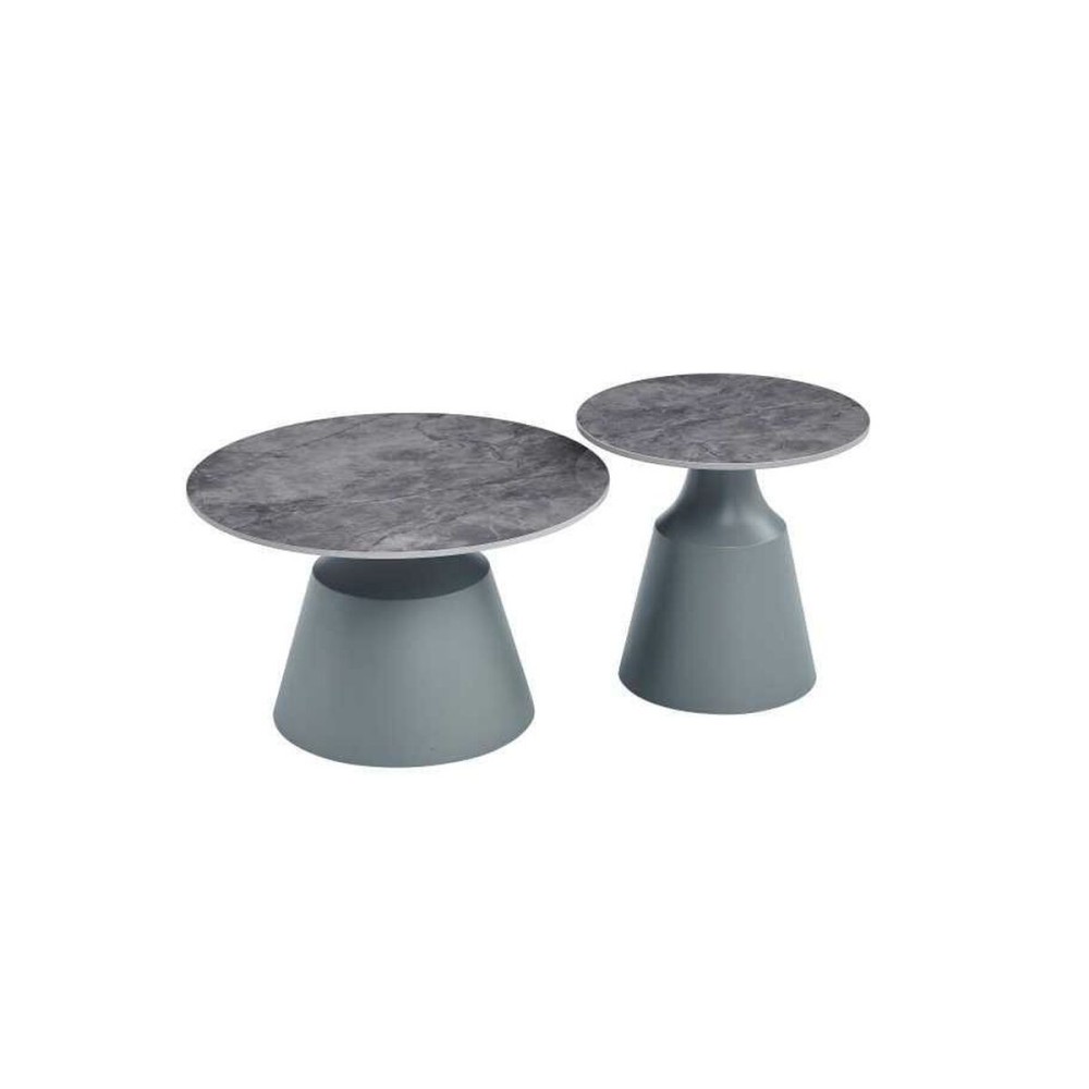 Console Home ESPRIT Grey Metal Ceramic 70 x 70 x 43 cm 70 x 70 x 1 cm