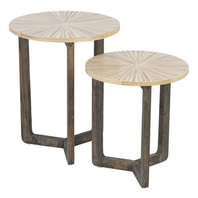 Side table Beige Bamboo 40 x 40 x 45 cm MDF Wood