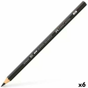 Bleistift Faber-Castell Graphite Aquarelle Aquarell Schwarz Sechseckig 2B (6 Stück)