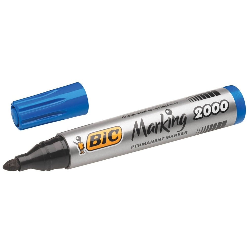 Marqueur permanent Bic Marking 2000 Bleu 12 Pièces