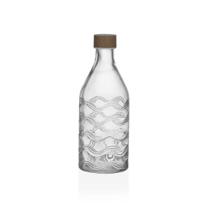 Flasche Versa Glas Aluminium Wellen 1 L 9,8 x 25,1 x 9,8 cm