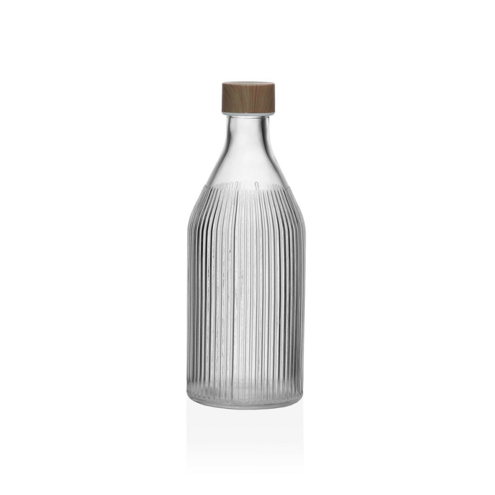 Bouteille Versa verre Aluminium Rayures 1 L 9,8 x 25,1 x 9,8 cm