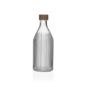 Bottle Versa Glass Aluminium Stripes 1 L 9,8 x 25,1 x 9,8 cm