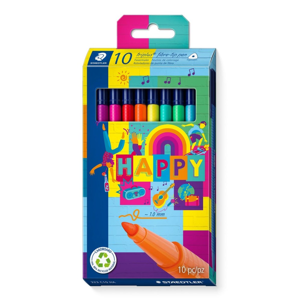 Ensemble de Marqueurs Staedtler Triplus 10 Pièces Multicouleur