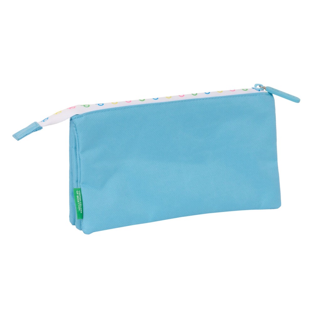 Dreifaches Mehrzweck-Etui Benetton Spring Himmelsblau 22 x 12 x 3 cm