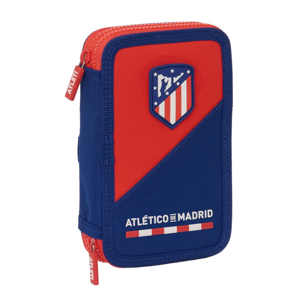 Doppel-Federtasche Atlético Madrid Blau Rot 12.5 x 19.5 x 4 cm (28 Stücke)