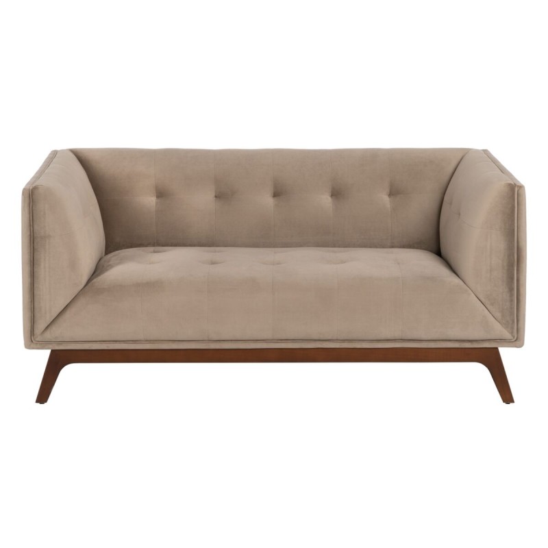 Sofa 156 x 81 x 72 cm Champagne Synthetic Fabric Wood Velvet