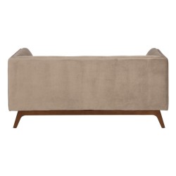 Sofa 156 x 81 x 72 cm Champagner synthetische Stoffe Holz Samt