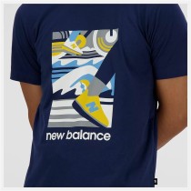 Herren Kurzarm-T-Shirt New Balance Sport Essentials Triathlon Blau