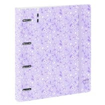 Ring binder Safta Light purple flowers Purple 27 X 32 X 4 cm