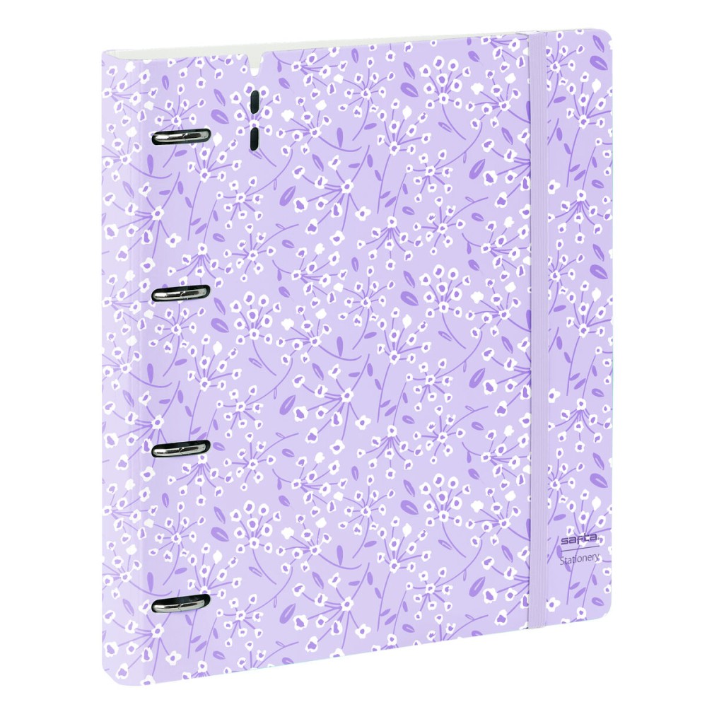 Ring binder Safta Light purple flowers Purple 27 X 32 X 4 cm