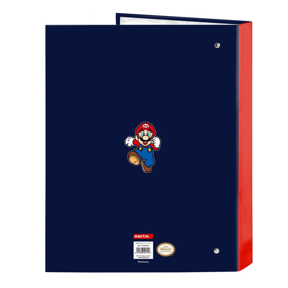 Reliure à anneaux Super Mario World Blue marine A4 26.5 x 33 x 4 cm