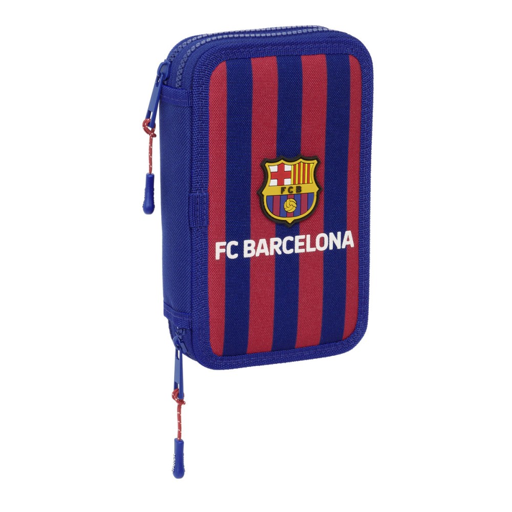 Double Pencil Case F.C. Barcelona Maroon Navy Blue 12.5 x 19.5 x 4 cm 28 Pieces