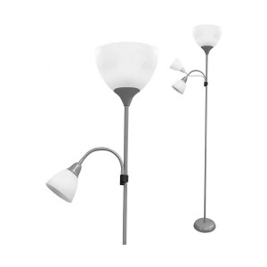 Lampadaire EDM 30010 Boston Argenté 60 W 220-240 V 176 cm