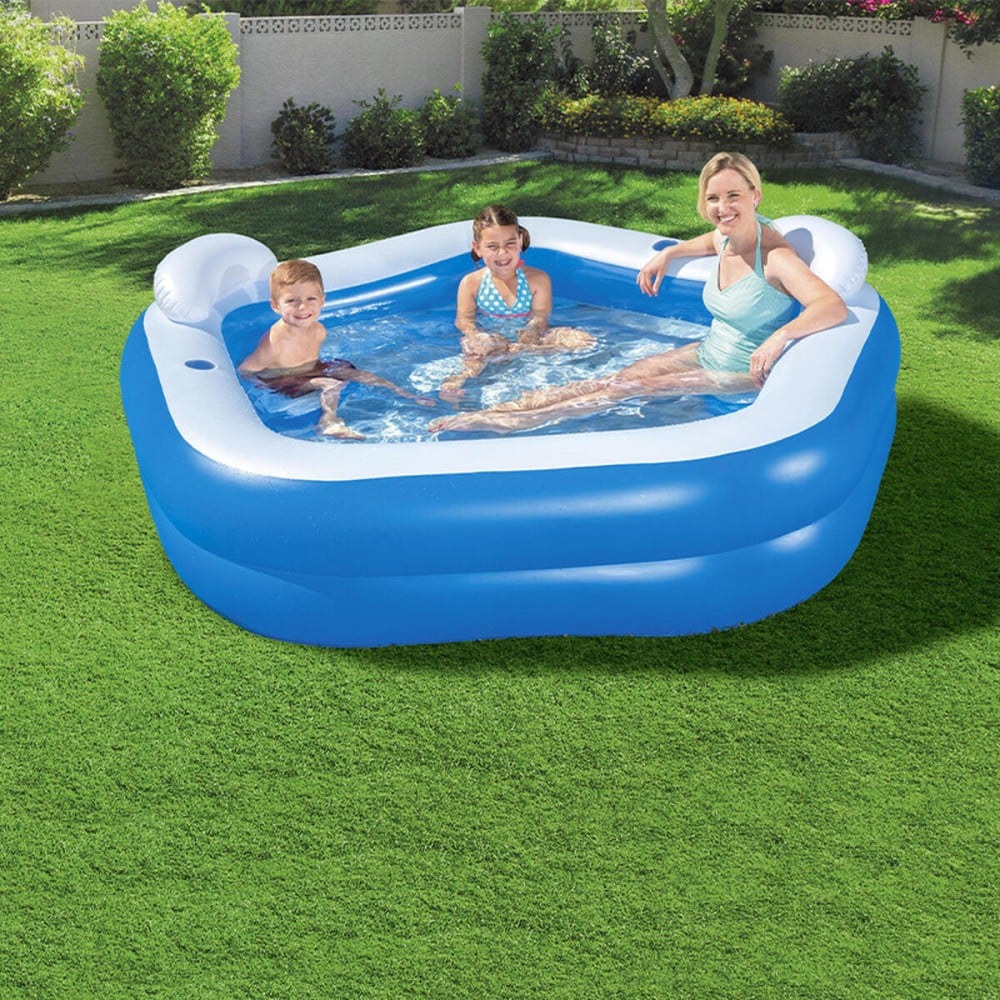 Bestway Aufblasbares Zweikammer-Schwimmbecken Family 213x206x69 cm +6 Jahre Garten 54153