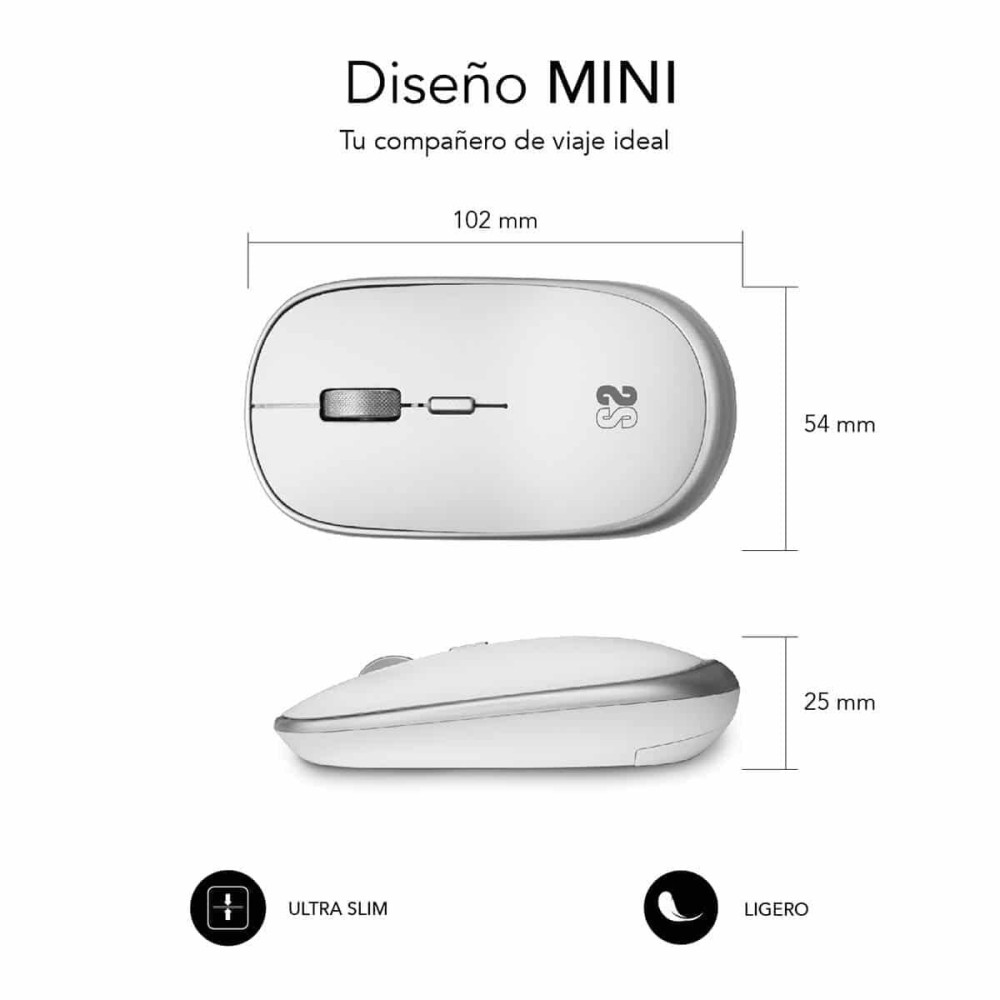 Mini Souris Optique Subblim SUBMO-RFM0001 Argenté