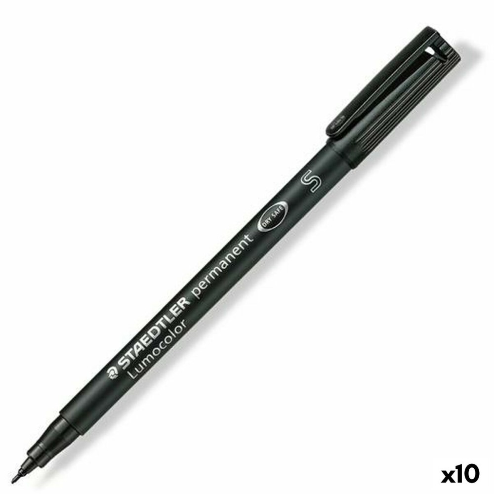 Marqueur permanent Staedtler Lumocolor 313-9 S Noir (10 Unités)