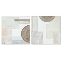 Painting Home ESPRIT Beige Grey Canvas MDF Wood Abstract Modern 50 x 2,5 x 50 cm (2 Units)