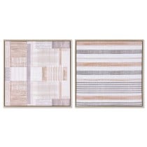 Painting Home ESPRIT Brown Beige polystyrene Canvas Urban 52,5 x 2,8 x 52,5 cm (2 Units)