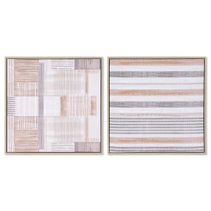 Cadre Home ESPRIT Marron Beige polystyrène Toile Urbaine 52,5 x 2,8 x 52,5 cm (2 Unités)